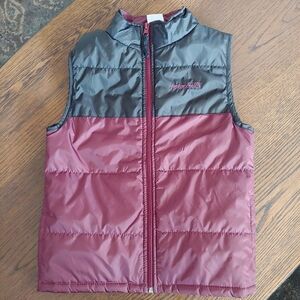 Avalanche Burgundy and Black Puffer Zip-Up Winter Vest Size Kids 7